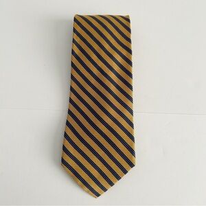 Brooks Brothers Gold and Blue Silk Striped Tie